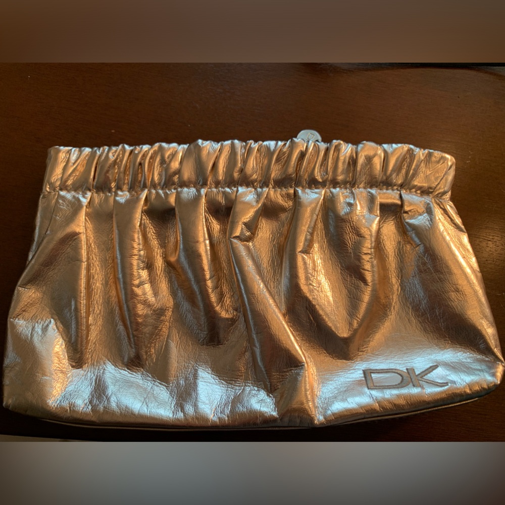 Ladies Gold Donna Karan Cosmetic Bag $15